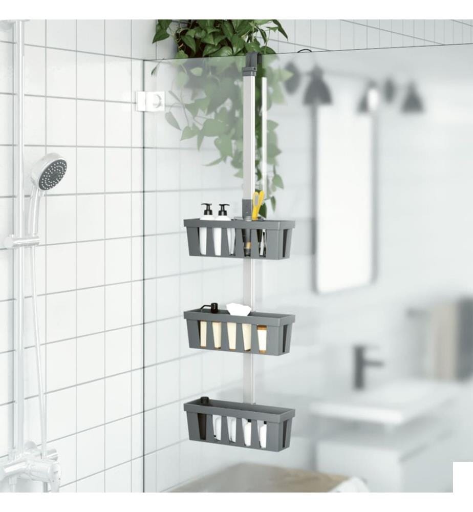 Étagère de douche suspendue 30x15x(67-105) cm aluminium