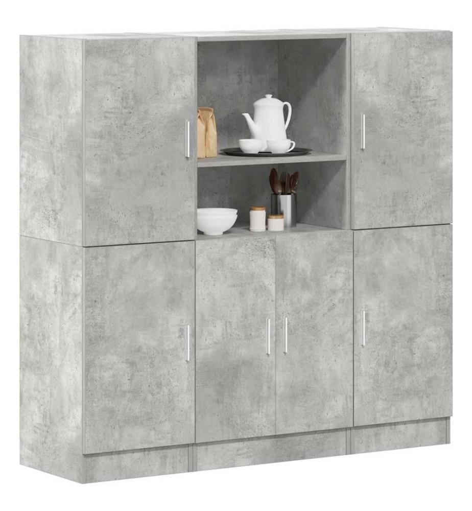 Ensemble d'armoires de cuisine 3 pcs gris béton