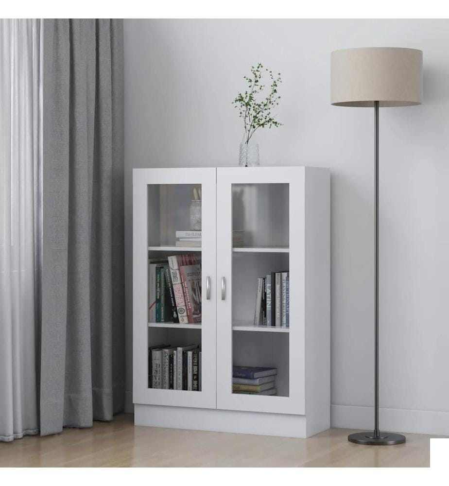 Armoire à vitrine Blanc 82,5x30,5x115 cm Bois d'ingénierie