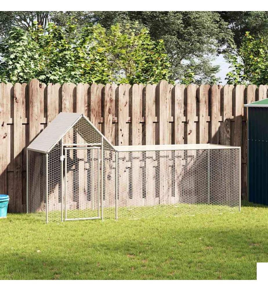 Poulailler 3 x 1 x 1,5 m Acier galvanisé