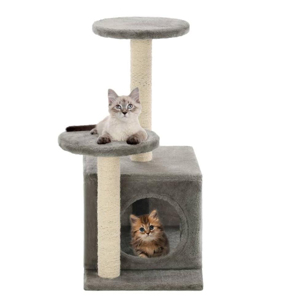 Arbre à chat avec griffoirs en sisal 60 cm Gris