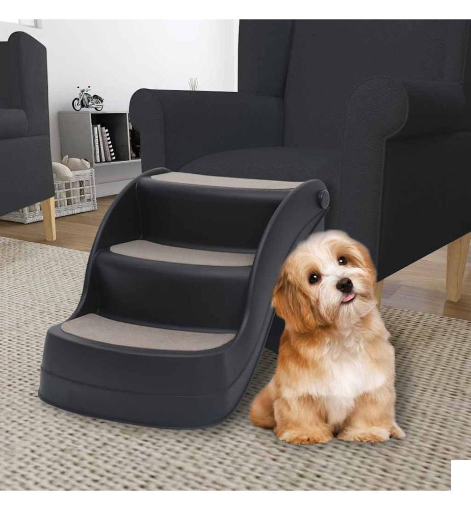Escalier pliable à 3 marches pour chiens Noir