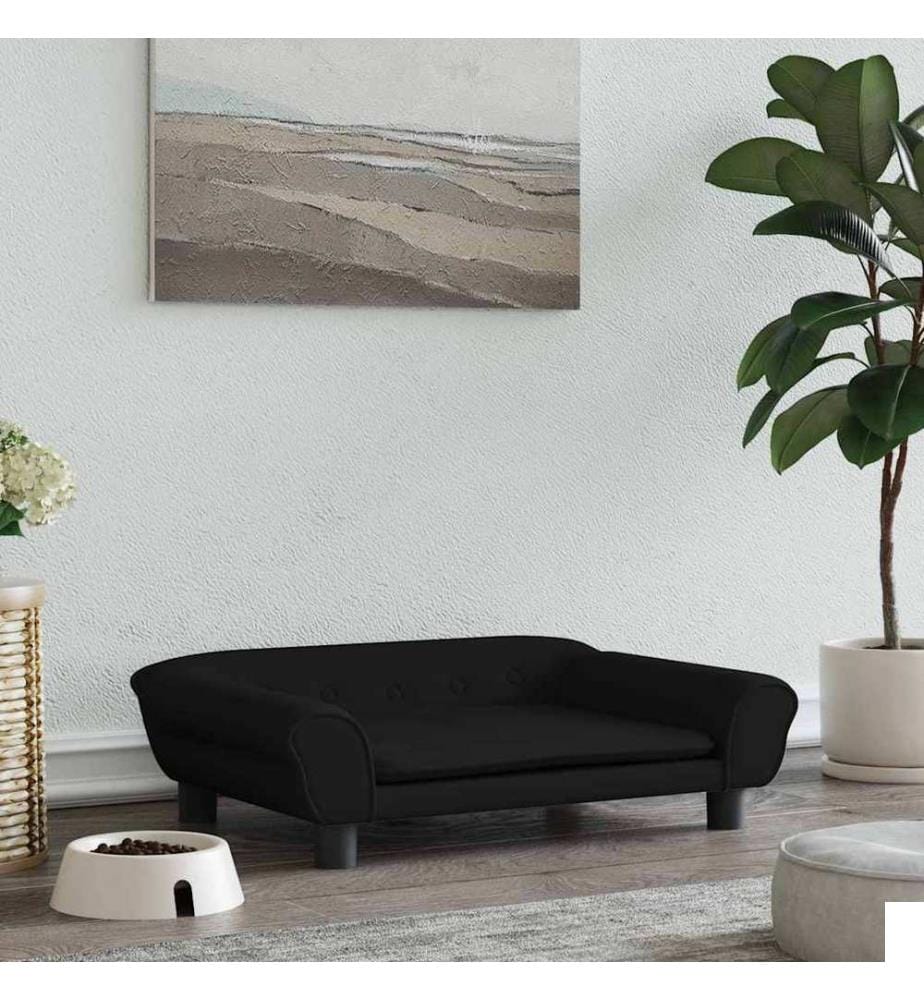 Lit pour chien noir 70x48x22 cm velours