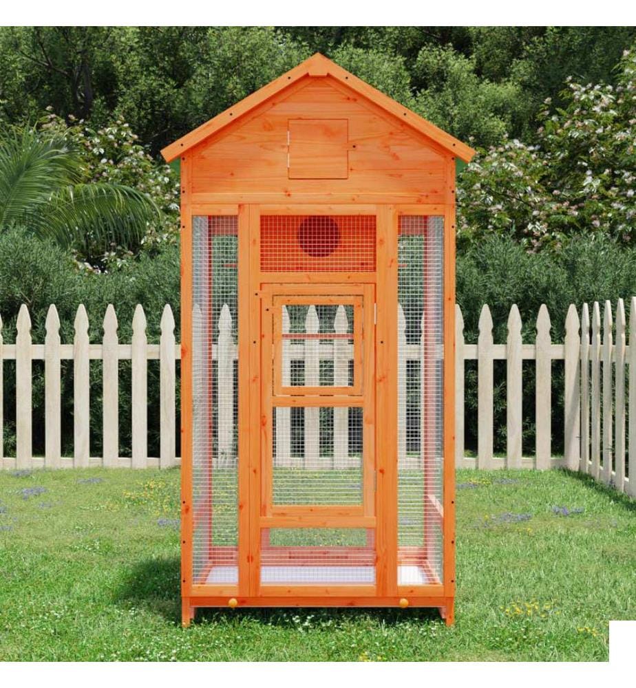Maison à oiseaux marron 91,5x53x170 cm bois massif de pin