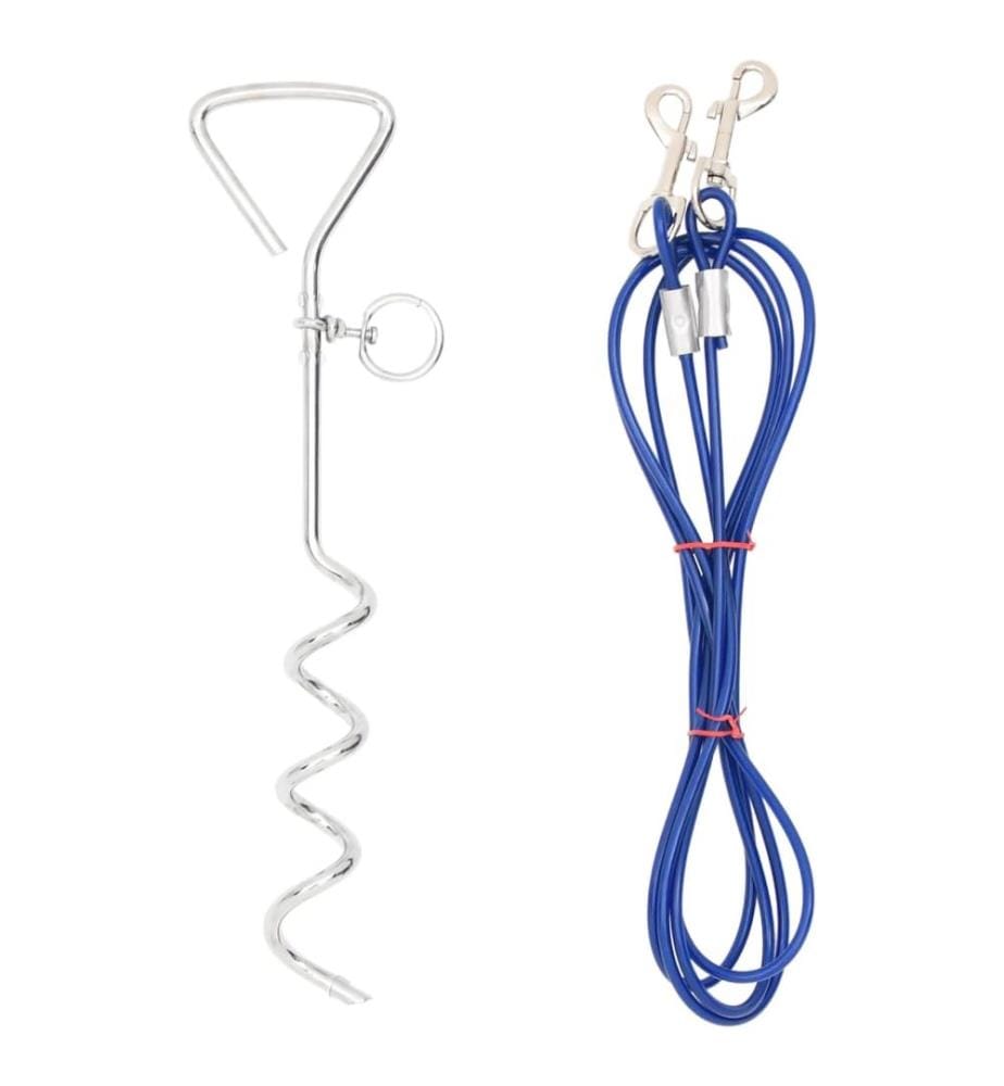 Câble d'attache pour chien avec piquet de sol 3 m