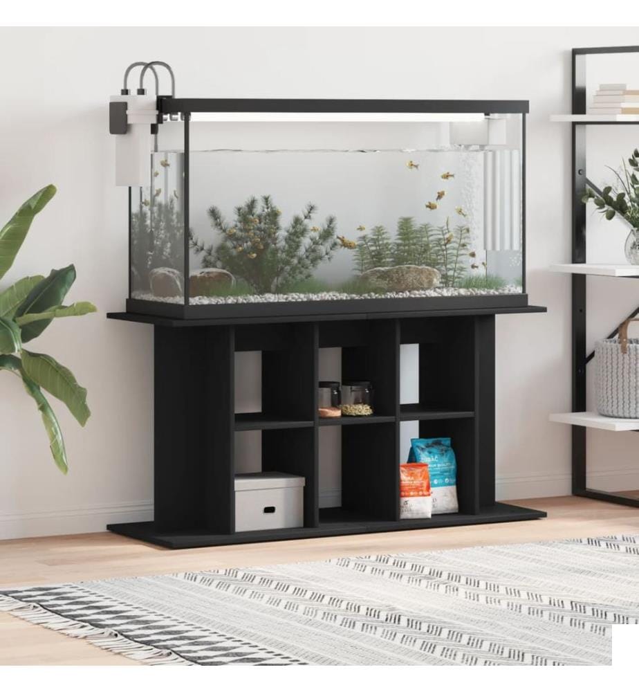 Support pour aquarium noir 120x40x60 cm bois d'ingénierie