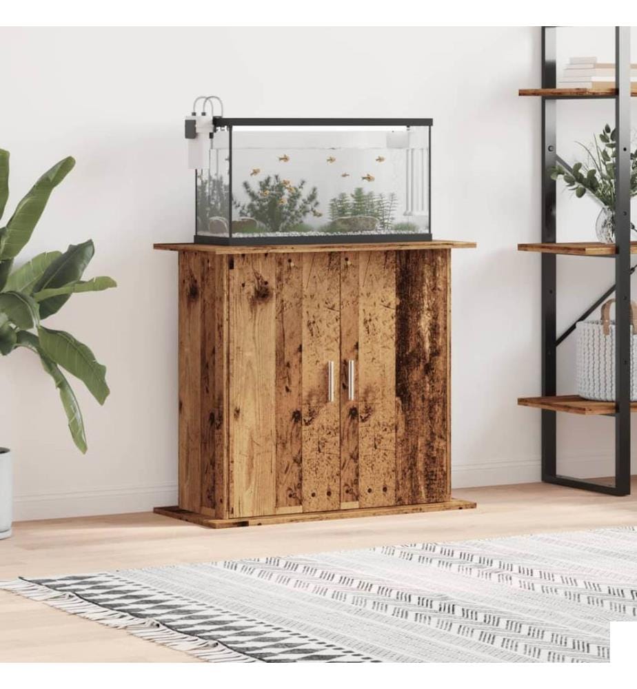 Support pour aquarium vieux bois 81x36x73 cm bois d'ingénierie