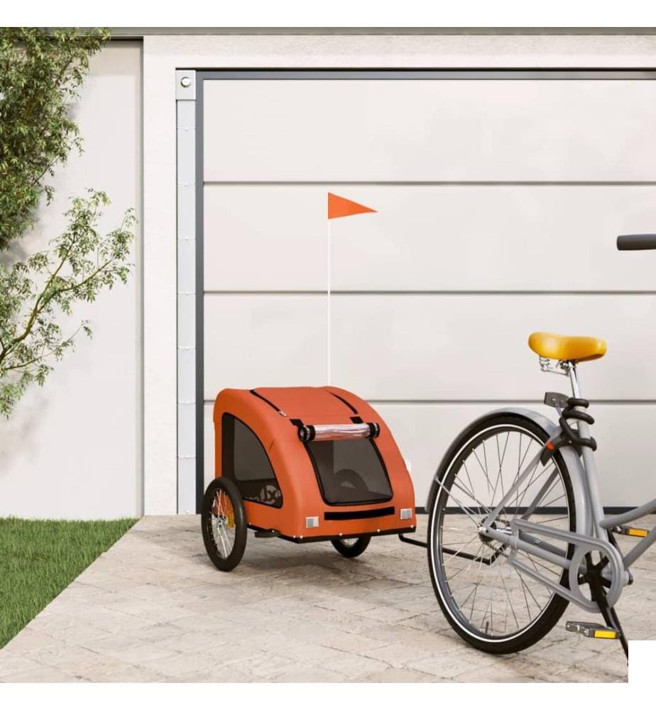 Remorque de vélo pour animaux de compagnie orange