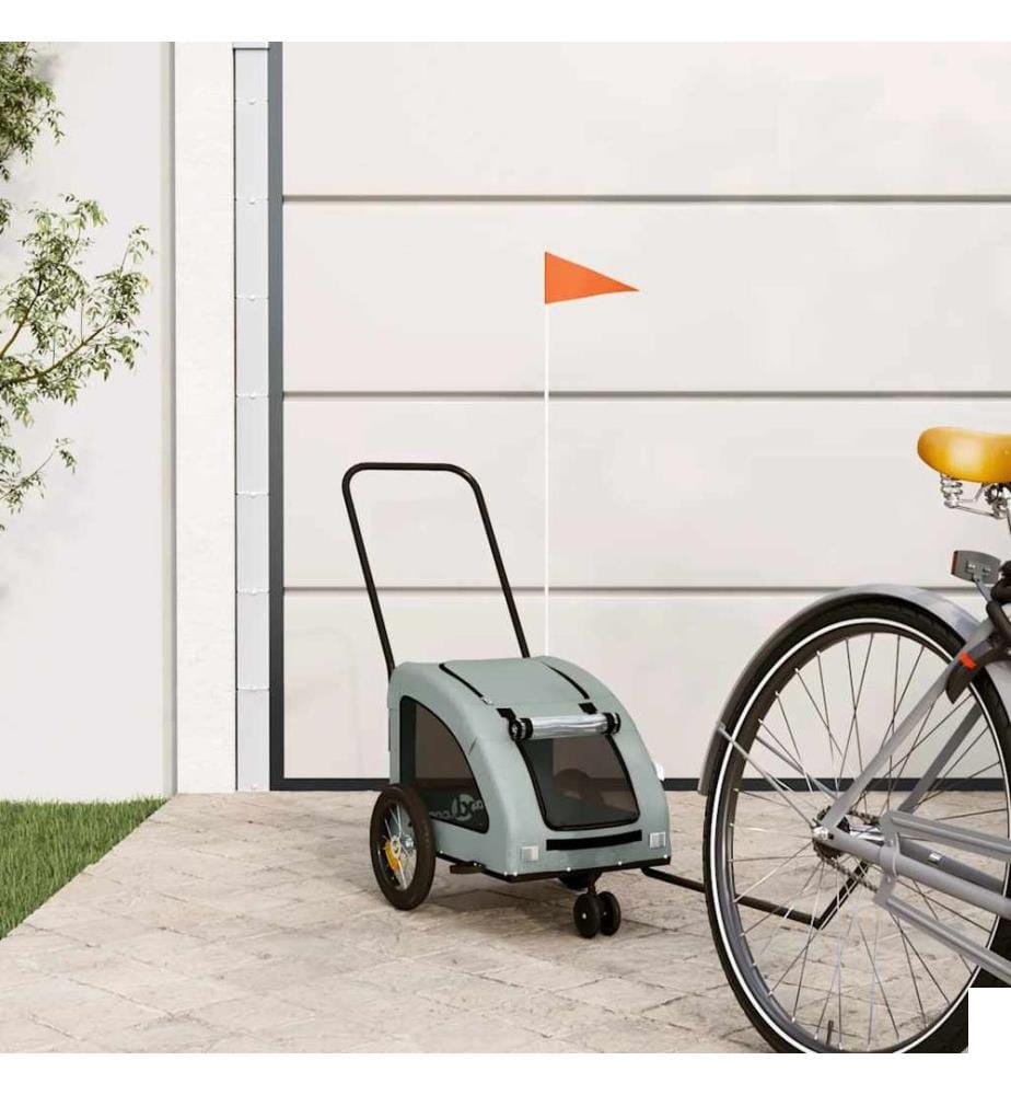 Remorque de vélo pour animaux de compagnie gris