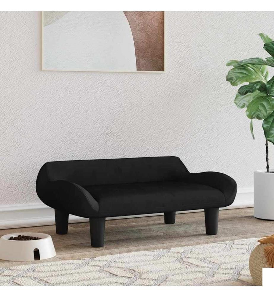 Lit pour chien noir 70x40x24 cm velours