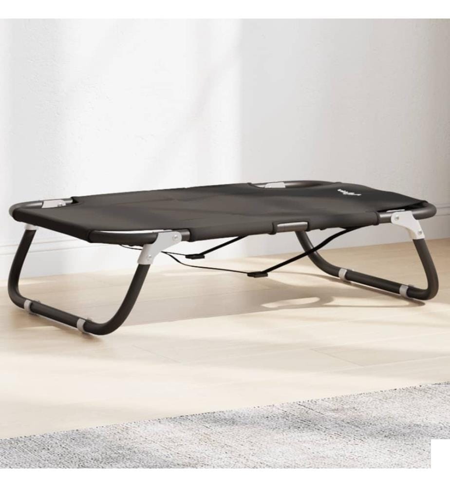 Lit pour chien pliable anthracite tissu Oxford et acier