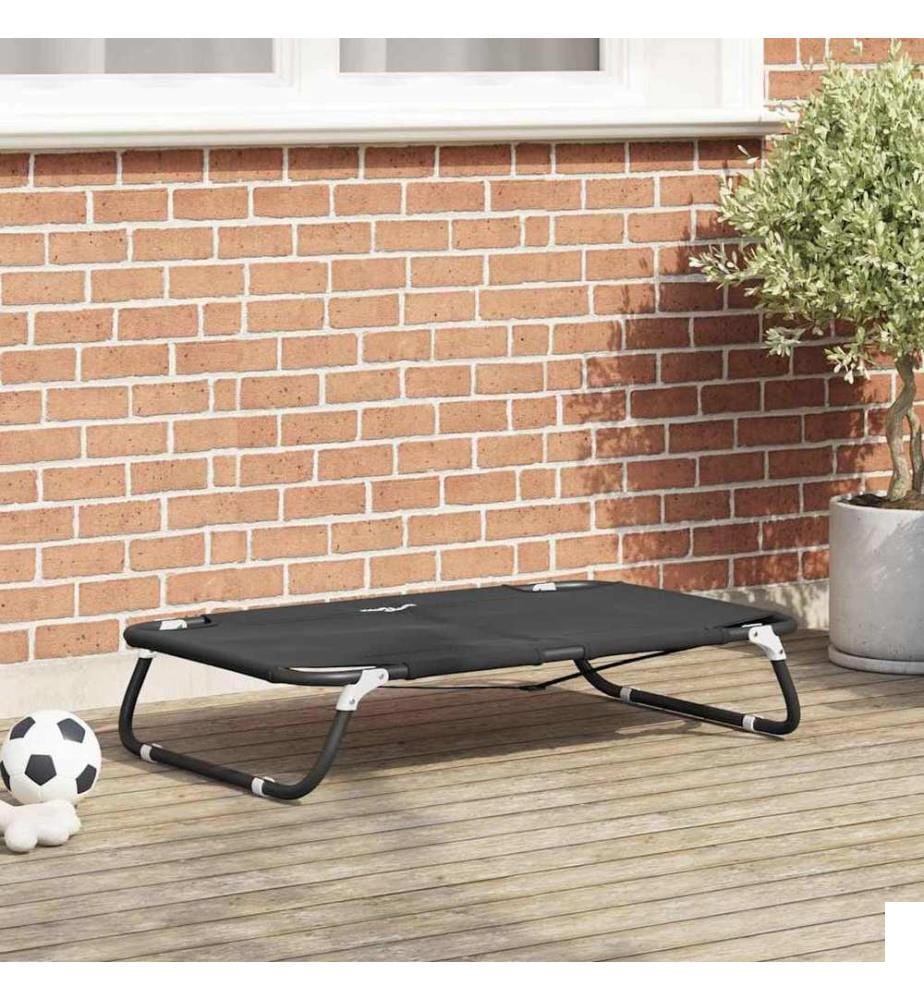 Lit pour Chien Noir 90 x 55 x 18 cm Acier