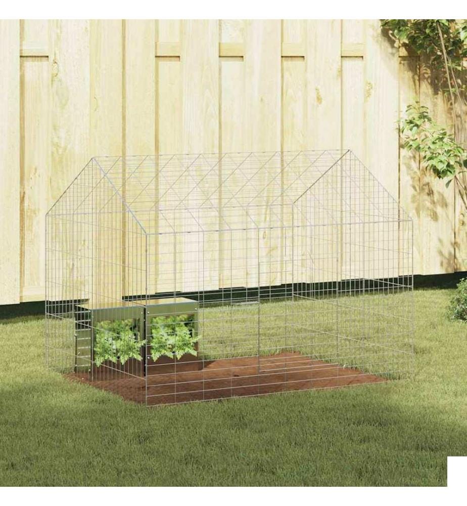 Cage pour lapins Argent 100 x 78 x 78 cm Acier galvanisé