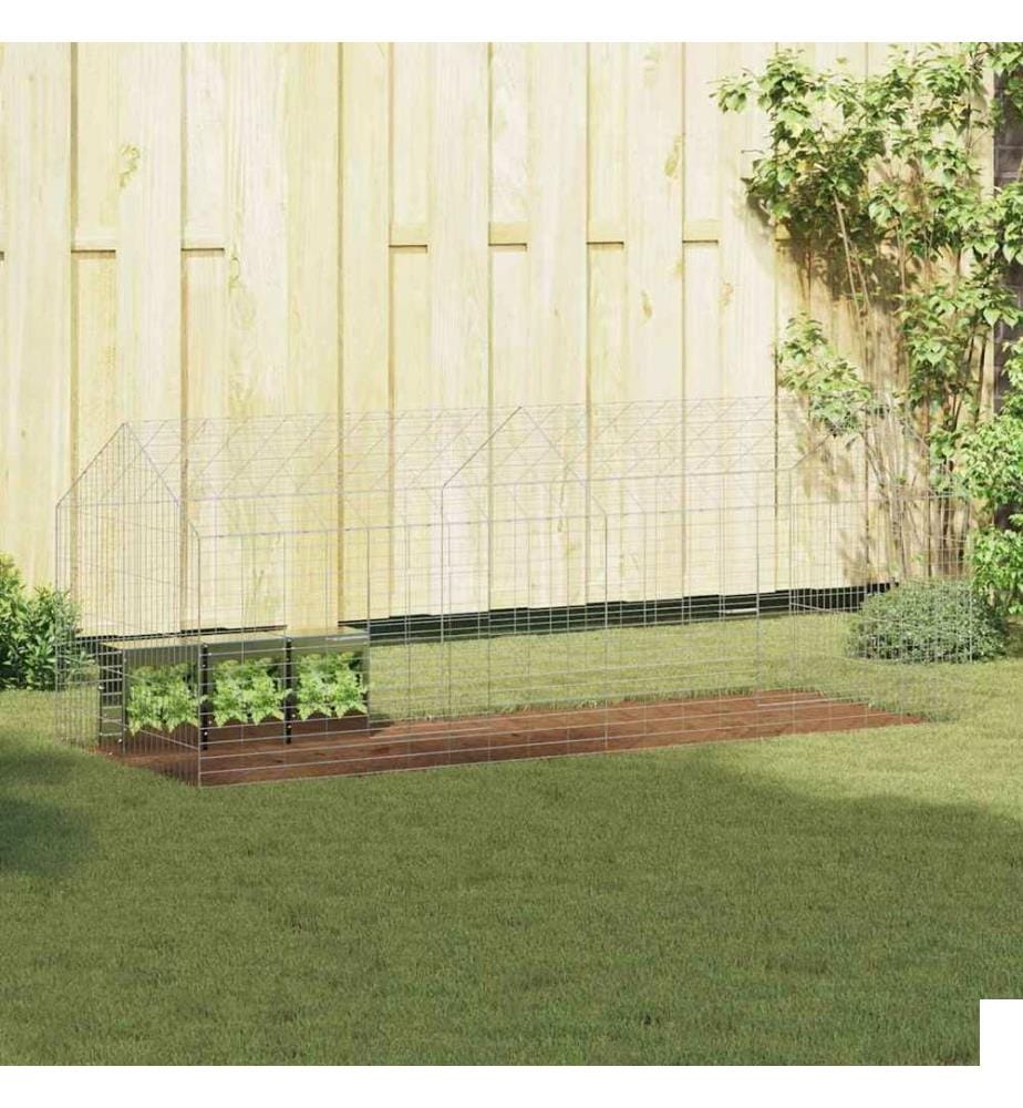 Cage pour lapins Argent 200 x 78 x 78 cm Acier galvanisé