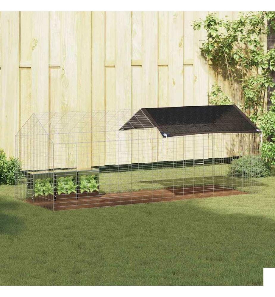 Cage pour lapins Argent 200 x 78 x 78 cm Acier galvanisé