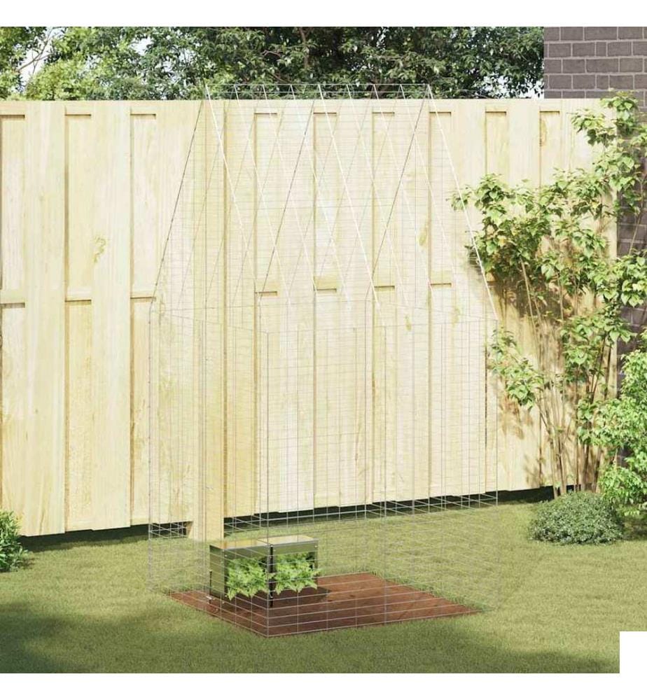 Cage pour lapins Argenté 100 x 100 x 210 cm Acier galvanisé