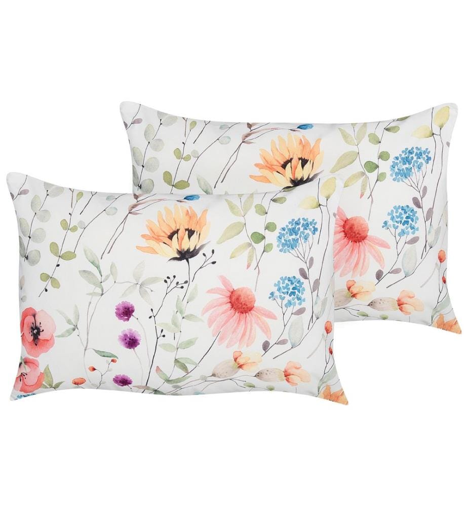 Lot de 2 coussins d'extérieur MONESI Motif floral 40 x 60 cm Multicolore