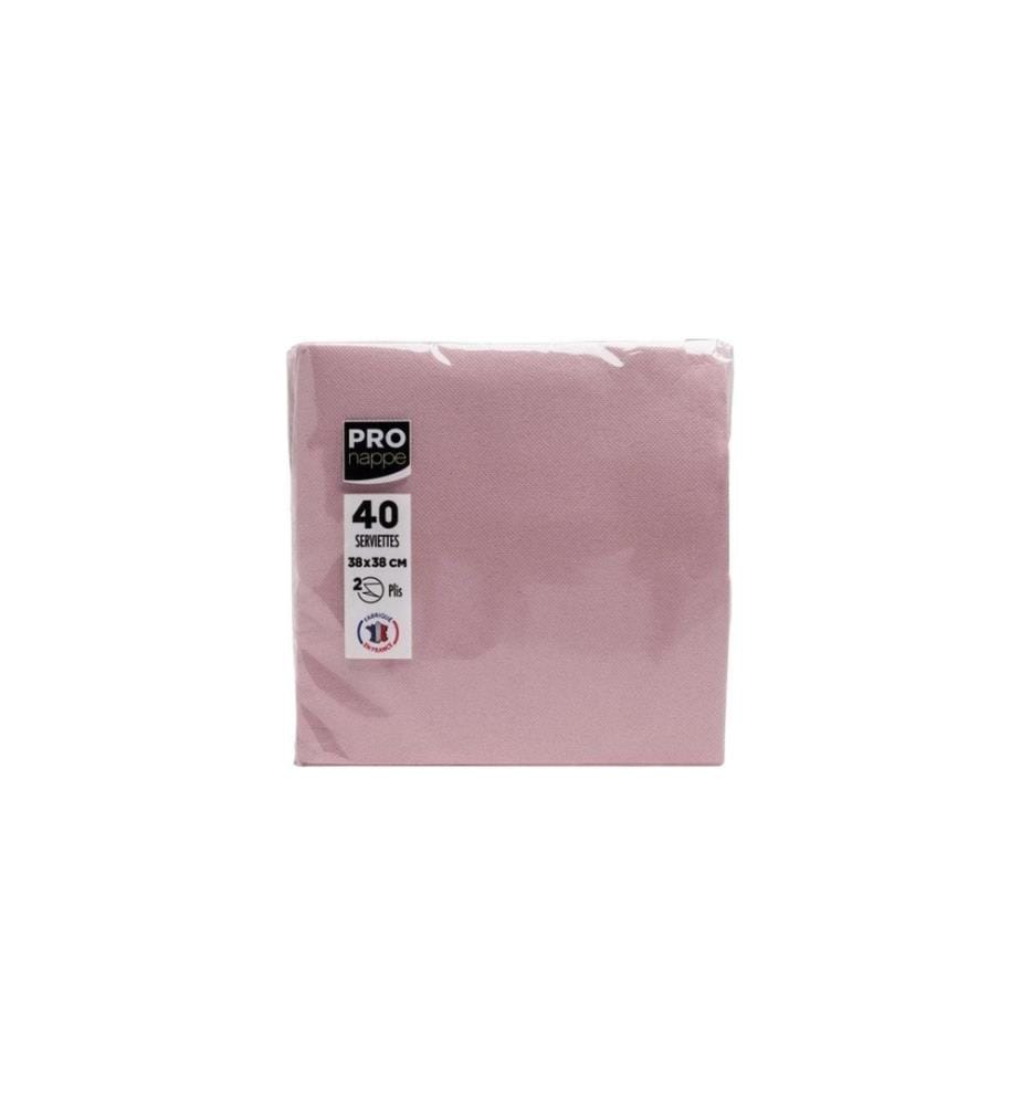 PRO nappe - Serviettes en papier Vieux rose 38 cm x 38 cm, 40 Pièce/s