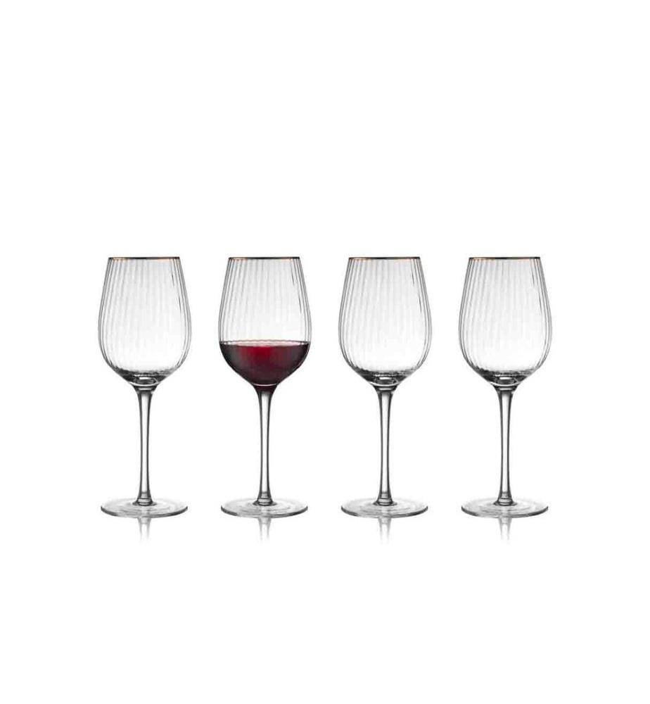 Lyngby - Verre à vin rouge Palermo or 4 pièces, 40 cl