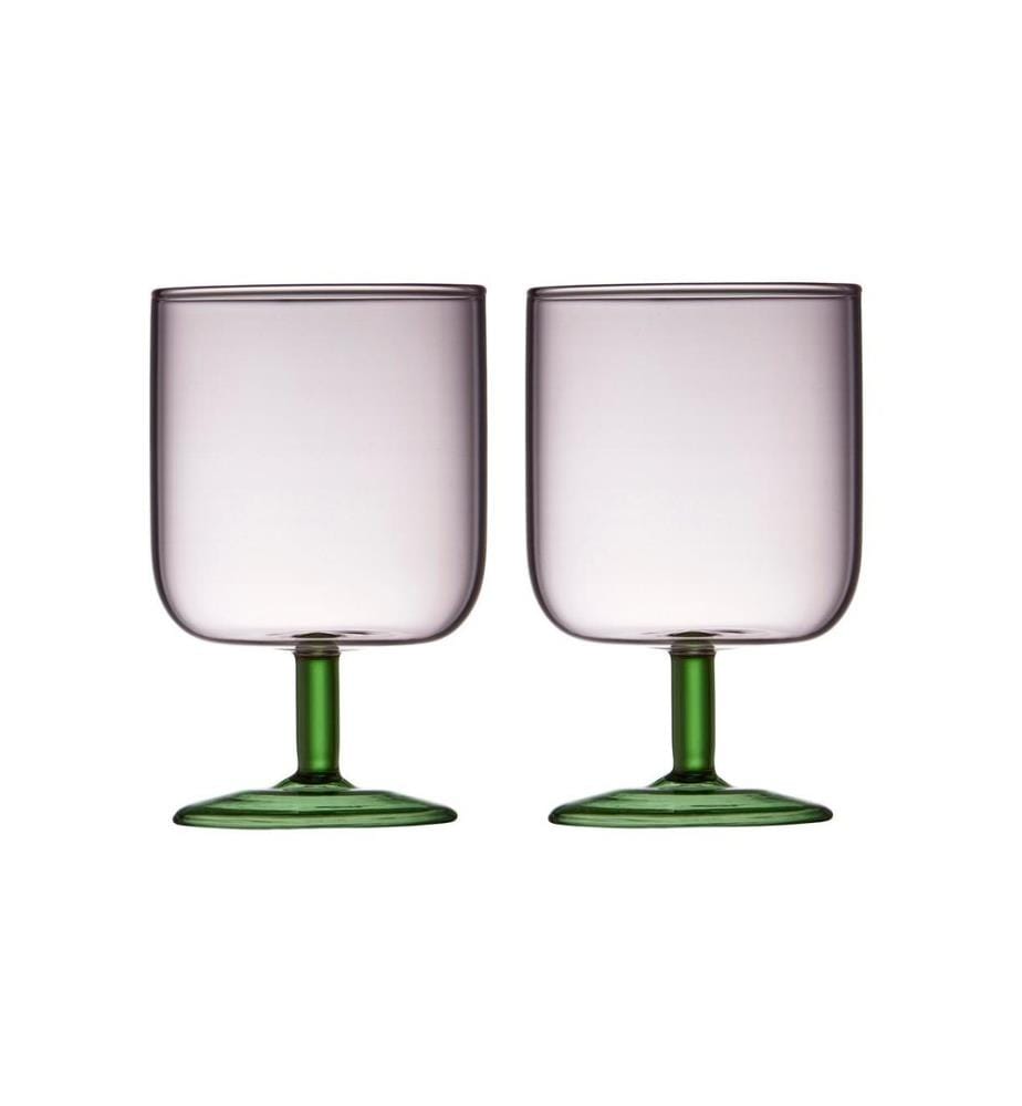 Lyngby - Service de verres à vin Torino Rose/vert, 2 pièces, 30 cl