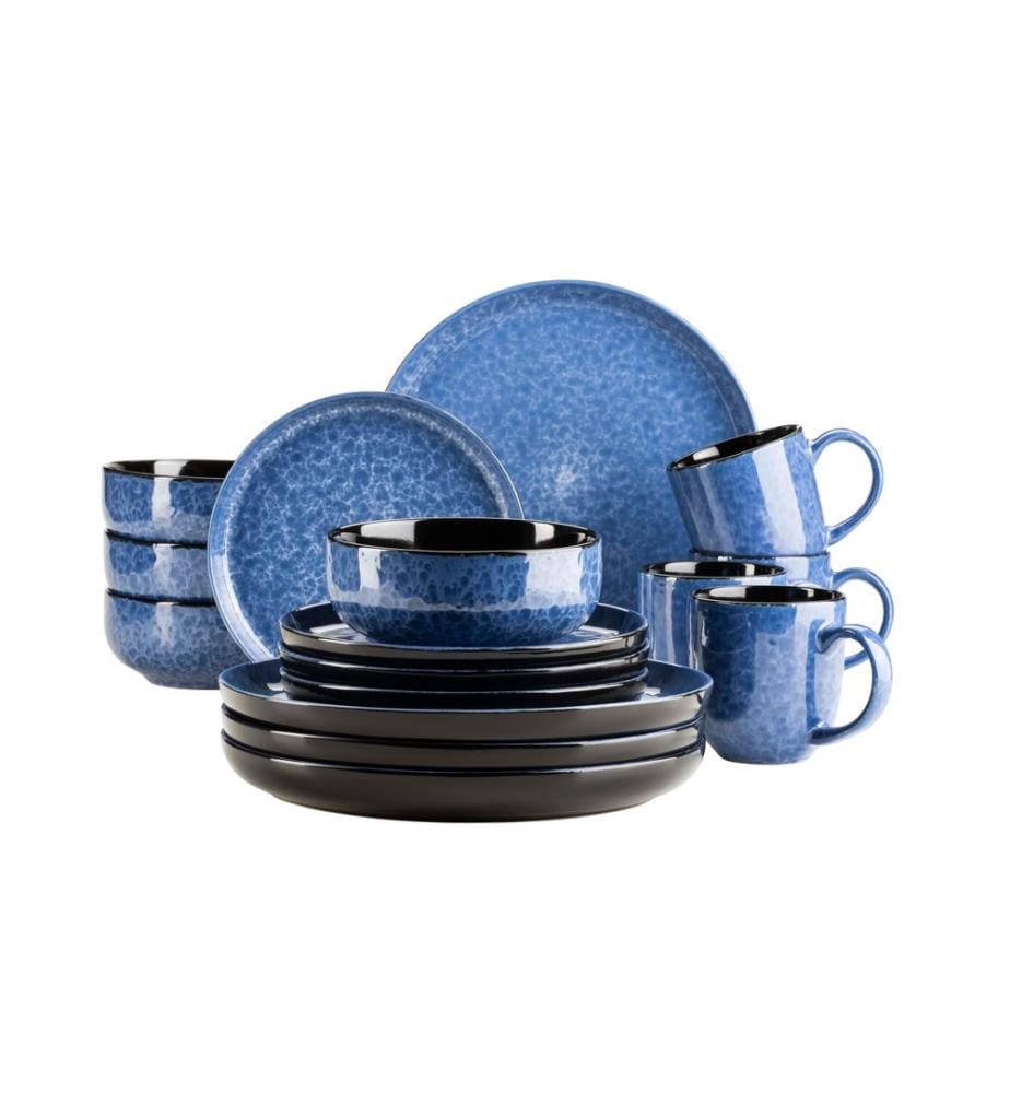 Mäser - Set dassiettes Filippa 16 pièces, bleu