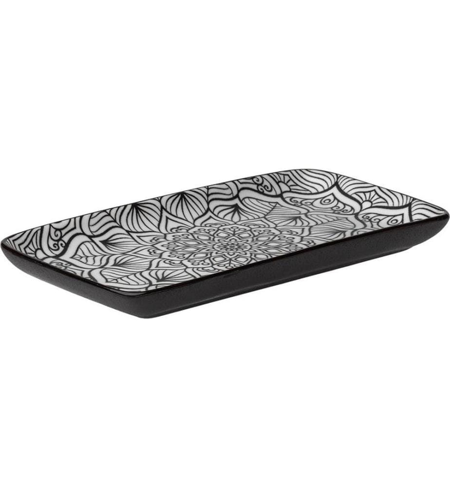 Lunasol - Plateau de service Basic Levante 20.3 x 11.2 cm, noir/blanc