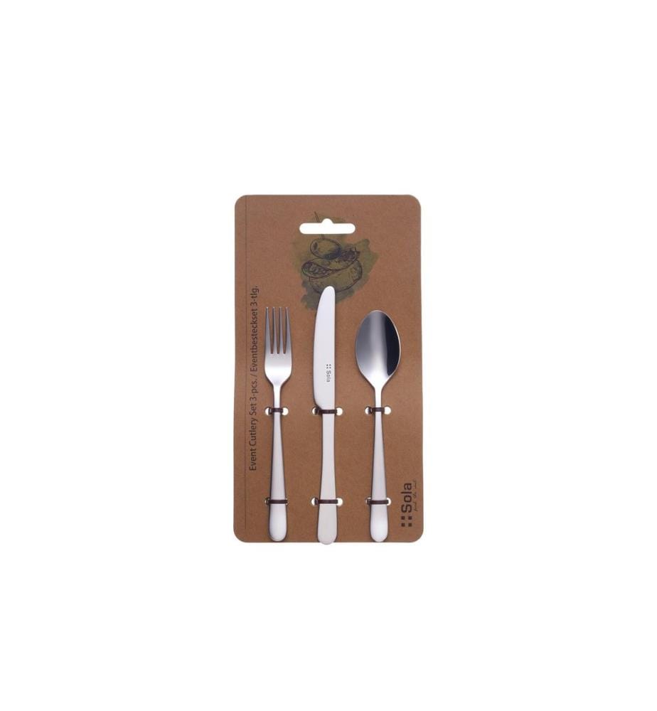Sola - Kits de couverts Basic Alpha, en 3 parties, poli