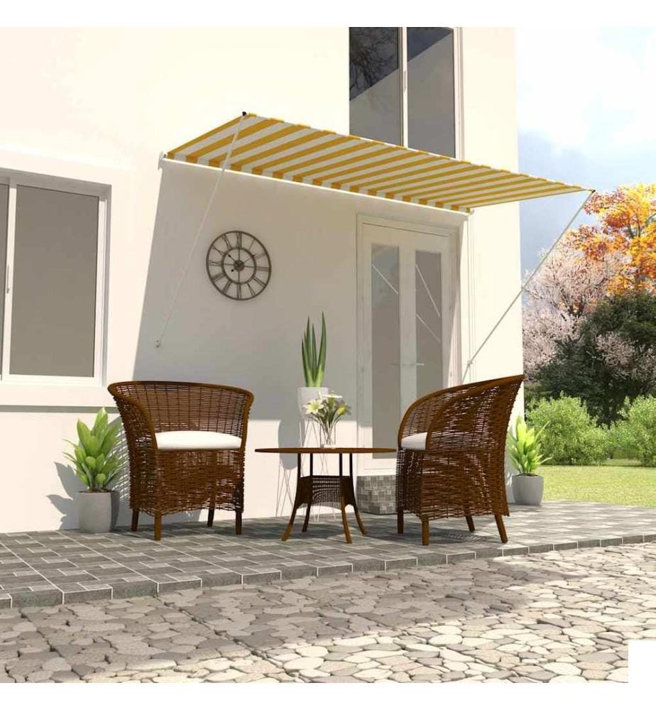 Auvent rétractable 250x150 cm Jaune et blanc