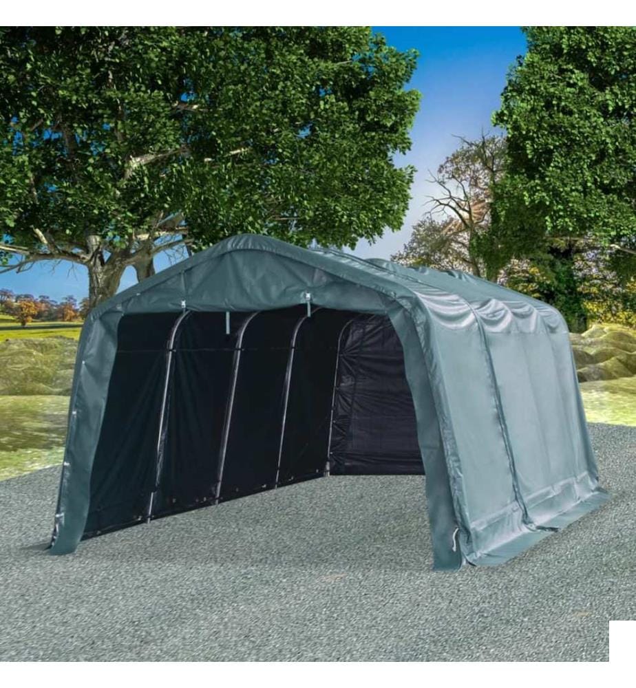 Tente amovible pour bétail PVC 550 g/m² 3,3 x 6,4 m Vert foncé