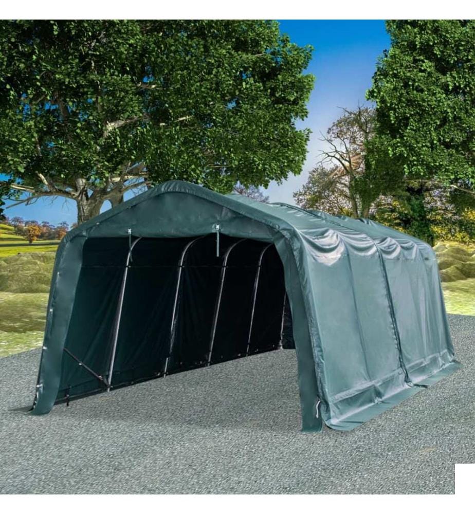 Tente amovible pour bétail PVC 550 g/m² 3,3 x 8 m Vert foncé