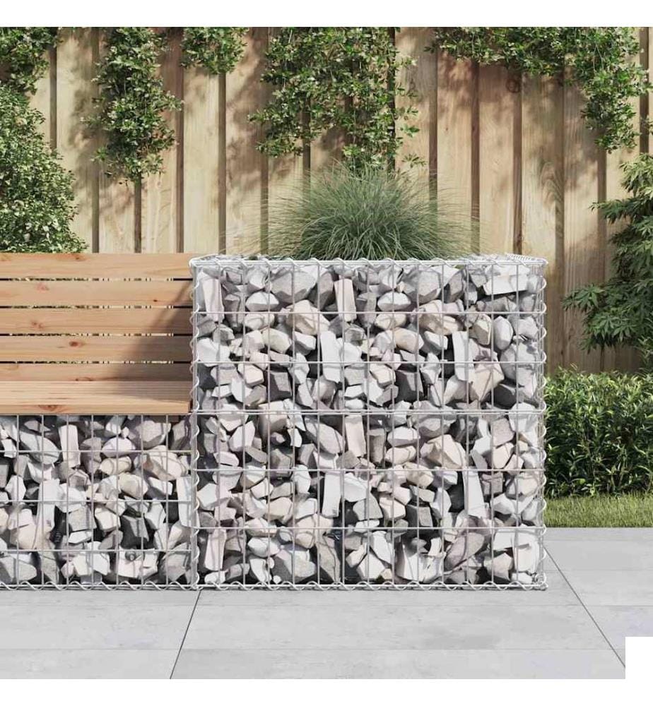 Panier de gabions argenté 70x70x65 cm fer galvanisé