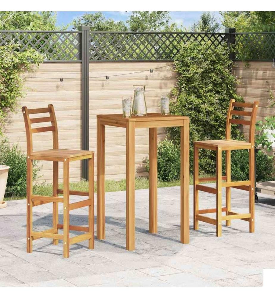 Tabourets de bar lot de 2 bois d'acacia massif