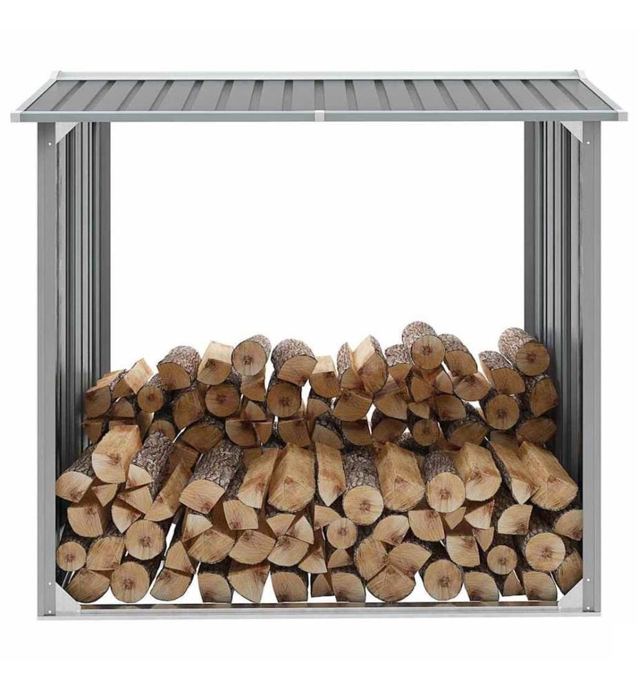 Abri de stockage de bois Acier galvanisé 172x91x154 cm Gris