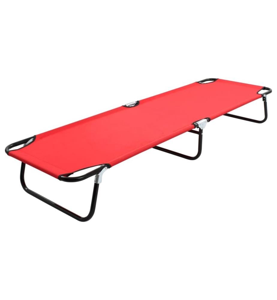 Chaise longue pliable Rouge Acier