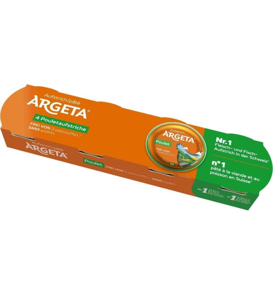 ARGETA - Pâte à tartiner au poulet Classic 4 x 95 g