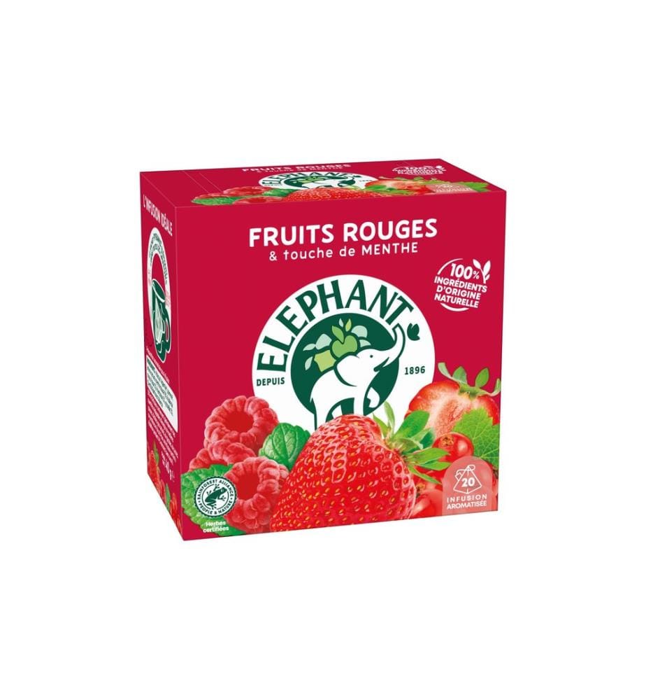 Eléphant - Sachet de thé Infusion Fruits Rouges 20 pièces