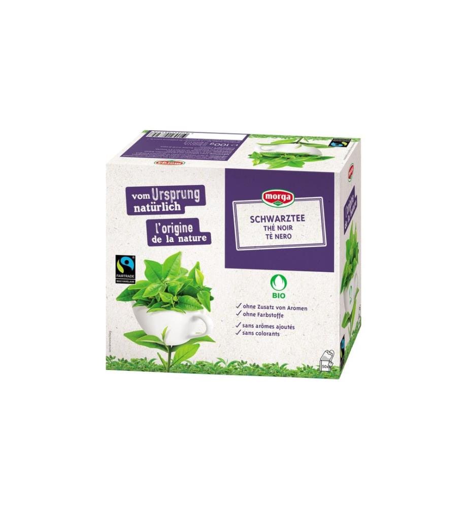 Morga - Sachet de thé Thé noir biologique du commerce équitable 50 Pièce/s
