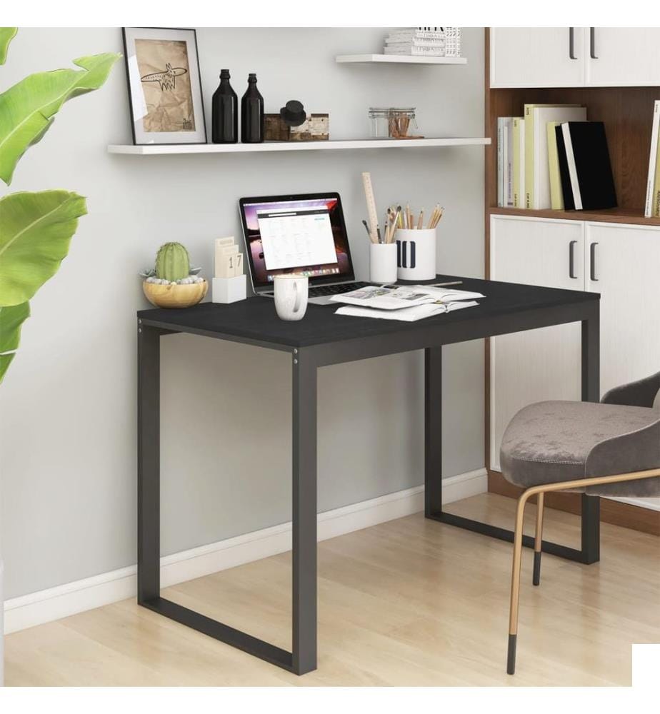 Bureau d'ordinateur Noir 110x60x73 cm Bois dingénierie