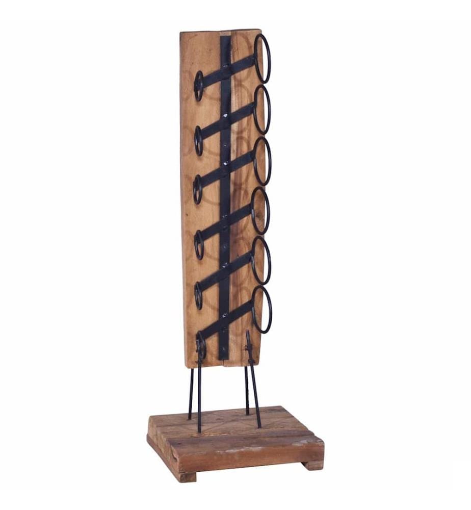 Casier à bouteilles pour 6 bouteilles 35x35x100 cm Teck massif