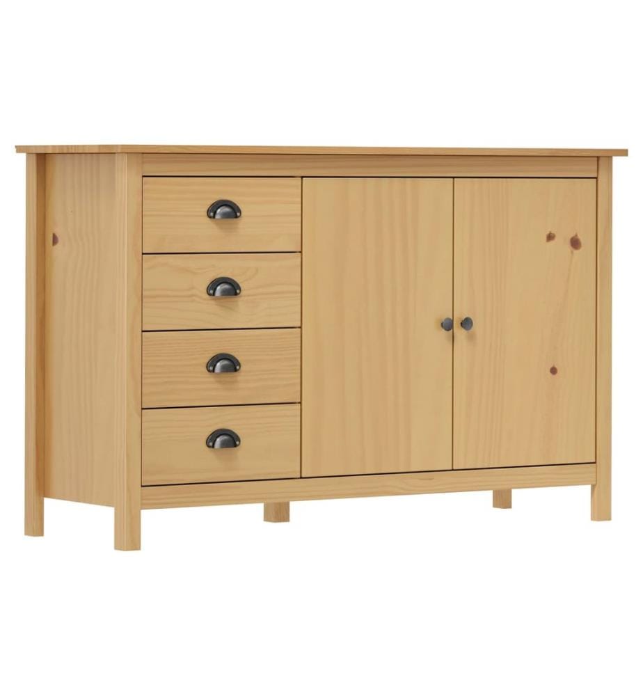 Buffet Hill Marron miel 130x40x80 cm Bois de pin solide