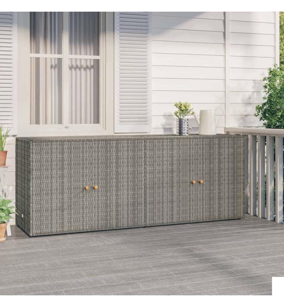 Armoire de rangement jardin Gris 198x55,5x80 cm Résine tressée