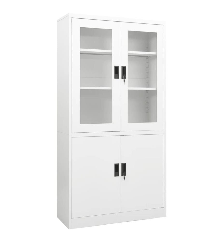 Armoire de bureau Blanc 90x40x180 cm Acier