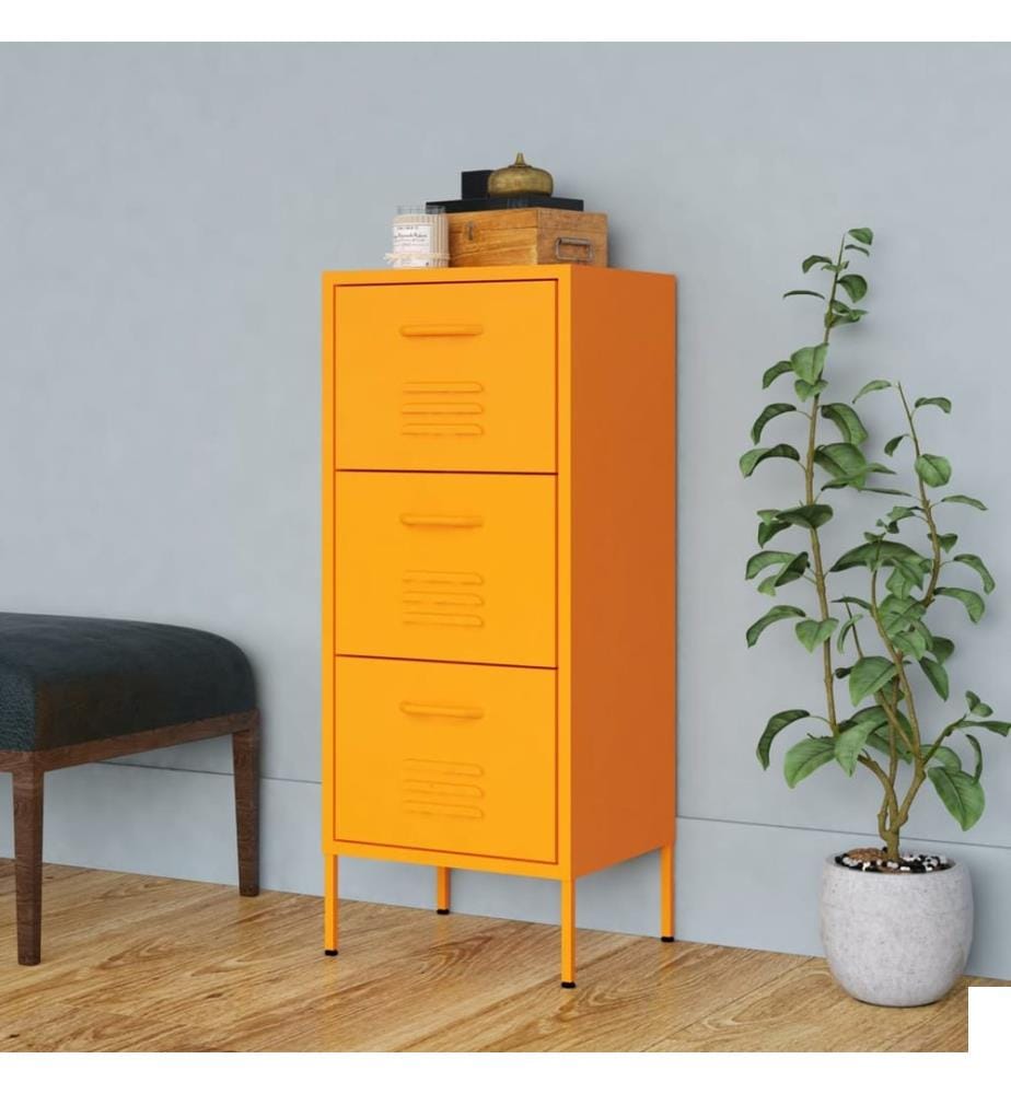 Armoire de rangement Jaune moutarde 42,5x35x101,5 cm Acier
