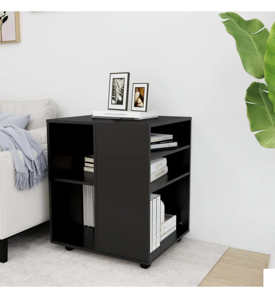 Armoire à roulettes Noir 60x53x72 cm Bois dingénierie