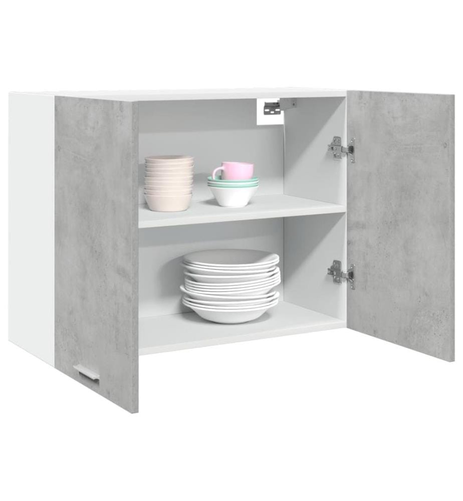 Armoire suspendue "Lyon" Gris béton 80 x 31 x 60 cm Bois d'ingénierie