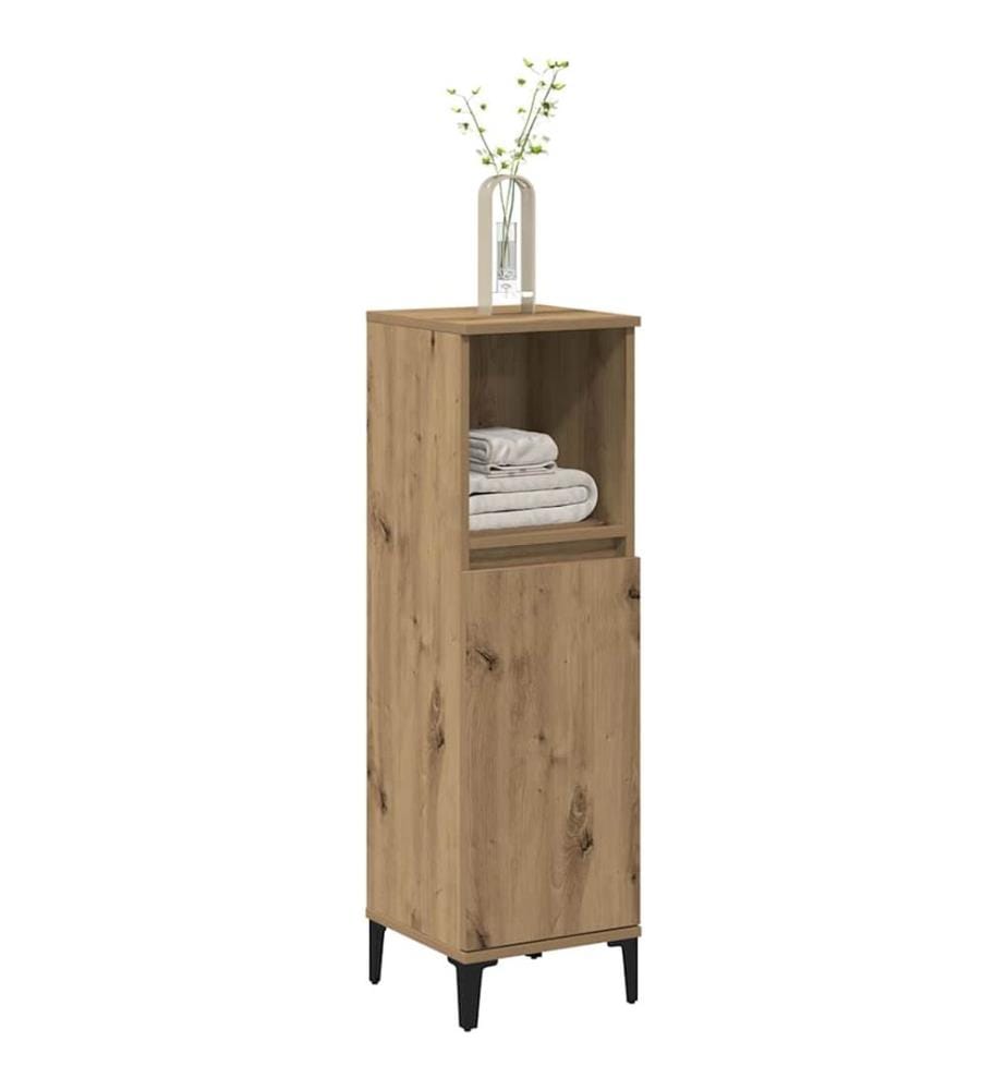 Armoire de salle de bain chêne artisanal 30x30x100 cm