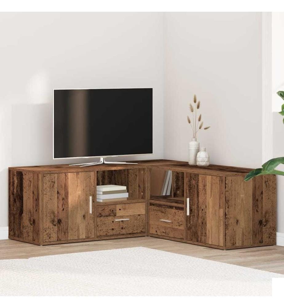 Armoire d'angle vieux bois 200x40x45 cm bois d'ingénierie