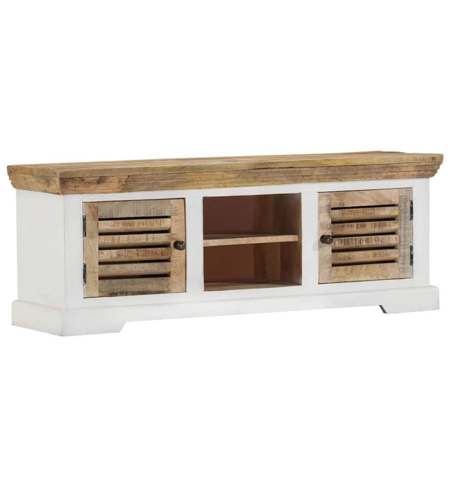 Meuble TV 110x30x40 cm Bois massif de manguier