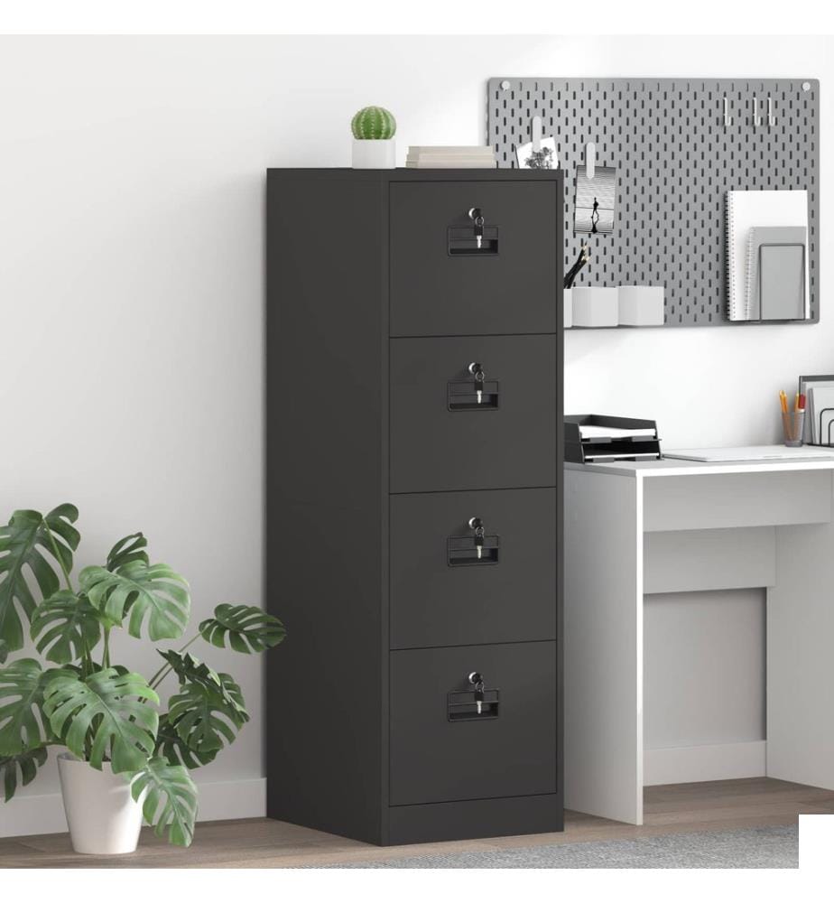 Cabinet de Dossier avec tiroir 2 pcs Noir 44 x 50 x 139 cm