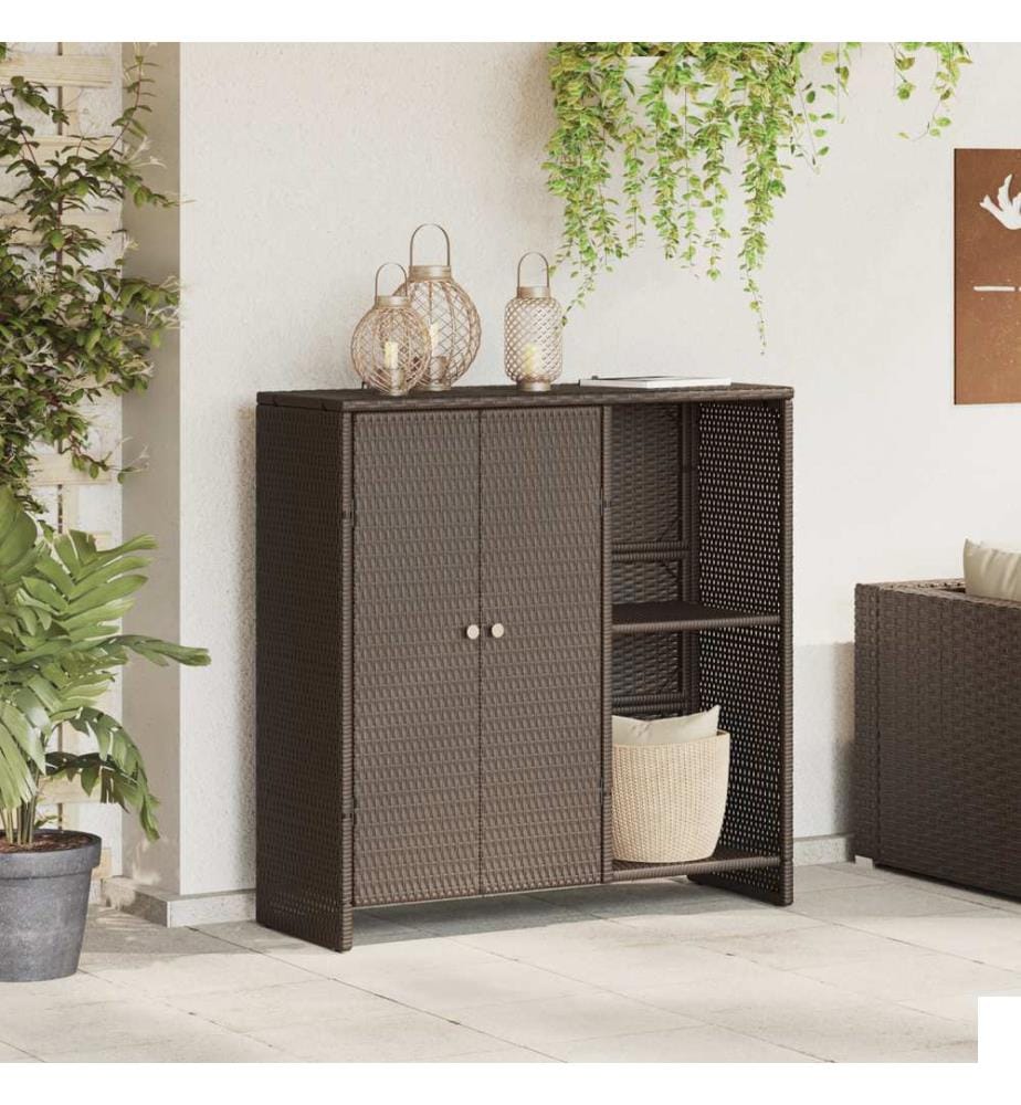 Armoire de rangement avec porte Marron 100 x 36 x 102 cm Rotin